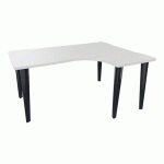 BUREAU EVIDENCE ASYMÉTRIQUE 160X120 RETOUR D BLANC/ANTHRACITE - VINCO