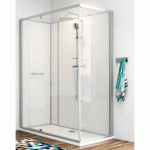 CABINE DE DOUCHE 120 X 90 CM À PORTE COULISSANTE - KARA MINÉRAL 2 LEDA