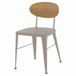 CHAISE AUSTIN DOS PIN NATUREL - ASS/PIÈT ACIER TAUPE - JAYSO