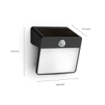 PHILIPS APPLIQUE MURALE LED SOLAIRE YARIXA, DÉTECTEUR DE MOUVEMENT