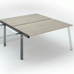 PÔLE DE 2 BUREAUX DROITS CHÊNE GRIS L 160 X P 80 CM, PIÉTEMENT MÉTAL ANTHRACITE - ARCH - ELÉMENT SUIVANT