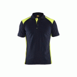POLO DE TRAVAIL EN COTON PIQUÉ 3324 - BLEU MARINE FONCÉ ET JAUNE - S BLAKLADER