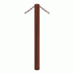 POTELET CARREFOUR Ø 76 MM CHAINES 2 ANNEAUX GALVA ASP CORTEN - PROCITY