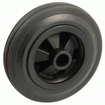 ROUE CAOUTCHOUC NOIR - 160 MM - ALÉSAGE 20 MM - 150 KG - ALÉSAGE LISSE AVL