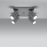 EULUNA SPOT POUR PLAFOND ROUND CARRÉ GRIS À 4 LAMPES