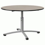 TABLE MALIBU Ø 120 T3/T6 PC ST ANTIB ACACIA/NOIR GRIS 9006 - MANUTAN EXPERT