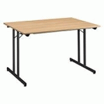 TABLE MULTI-USAGES PLIANTE CHÊNE L 120 X P 80 CM - PIÈTEMENT ANTHRACITE