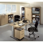 BUREAU DROIT HÊTRE L 80 CM, PIÉTEMENT L MÉTAL - O-LINE 2 - ALUMINIUM