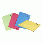 LOT DE 50 - CHEMISE À ÉLASTIQUE 3 RABATS CARTE 24 X 32 CM DOS 2 CM COULEURS ASSORTIES