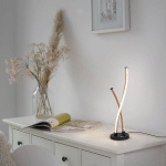 PAUL NEUHAUS LAMPE DE TABLE LED POLINA, OR, MÉTAL, INTENSITÉ VARIABLE