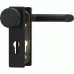 POIGNÉES DE PORTE SUR PLAQUE KFG POUR PORTE COUPE-FEU - NOIR - BÉQUILLE DOUBLE - BOUT ROND ABUS