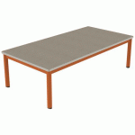 TABLE CARÉLIE MOB 160X80 T1 STR POLY. ÉRABLE G. BEIGE/PAPAYE - MOBIDECOR