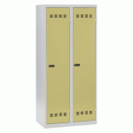VESTIAIRE 2 COLONNES COLOR MONOBLOC INDUSTRIE SALISSANTE - A CODE - ANIS