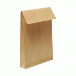 BOITE DE 125 POCHETTES KRAFT ARMÉ BRUN 26-275X365 MM AVEC SOUFFLET DE 30 MM - AUTO-ADHÉSIVES - 130G/M2 - BRUN