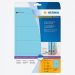 HERMA ETIQUETTE POUR CLASSEUR HERMA - BLEU - 192X61 MM - BOÎTE DE 80 ÉTIQUETTES