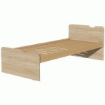 LIT TÊTE ET PIED DÉCO SOMMIER À LATTES 90X190 CM IDENTITÉ ARGENT/CHÊNE - MANUTAN COLLECTIVITÉS