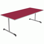 TABLE BANDANA 180X80 T4 DL STRAT POLYURÉTH. CERISE GRIS/9006 - MOBIDECOR