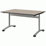 TABLE MALIBU 120X80 T4 DL STRA ANTIB ACACIA/NOIR GRIS 9006