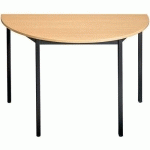 TABLE UNIVERSALIS DEMI-ROND 160X80 PLT HÊTRE PIED 9005 NOIR