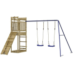 AIRE DE JEUX D'EXTÉRIEUR BALANÇOIRES TOBOGGAN PORTIQUES ROBUSTE JEUX JARDIN 314 X 256 X 207 CM BOIS DE PIN IMPRÉGNÉ - BOIS