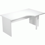 BUREAU RETOUR DROIT PIEDS PANNEAUX FAST 160 CM - BLANC