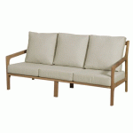 CANAPÉ ST MALO 3 PLACES - ASS/DOS/PIÈTEMENT IROKO + COUSSIN