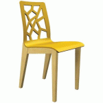 CHAISE IRISS 4 PIEDS COQUE JAUNE CURRY/HÊTRE NATUREL