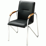 FAUTEUIL ELEGANS NOIR AVEC ACCOUDOIRS - SIMILI CUIR