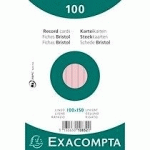 PAQUET 100 FICHES SOUS FILM - BRISTOL LIGNÉ NON PERFORÉ 100X150MM - ROSE