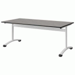 TABLE MALIBU 160X80 T4 DL STRA BÉTON F186/NOIR BLC 9016