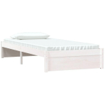 CADRE DE LIT BLANC BOIS MASSIF 90X190 CM SIMPLE