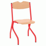 CHAISE TIM AST - T6 - PIÈTEMENT ACIER - HÊTRE NATUREL/ROUGE 3020 - RODET
