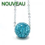 COLLIER PERLE BLEU TURQUOISE 14MM 