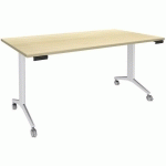 TABLE 160X80 CM ÉRABLE/PIED BLANC - SIMMOB