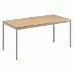 TABLE DE BUREAU MULTI-USAGE ÉCO CHÊNE CLAIR 160 X 80 CM PIÈTEMENT ALUMINIUM