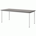 TABLE MALIBU 180X80 T5 4P STRA BÉTON F186/NOIR BLC 9016