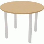 TABLE RÉUNION ARCHE Ø 100 CM 4 PIEDS HÊTRE / BLANC - BURONOMIC