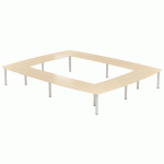 TABLE RÉUNION ATEM 500 X 400 CM PIED ROND ALU/CHÊNE CLAIR - MBA