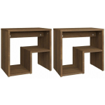 TABLES DE CHEVET 2 PCS CHÊNE MARRON 40X30X40 CM BOIS INGÉNIERIE