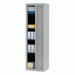 ARMOIRE HAUTE À RIDEAUX DÉMONTABLES LARGEURS SPÉCIFIQUES 200 X 60 CM GRIS