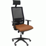 CHAISE DE BUREAU HORNA CUIR AVEC APPUI-TÊTE - MARRON - PIQUERAS Y CRESPO