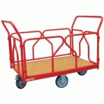 CHARIOT MODULABLE ROUGE 2 RIDELLES 2 DOSSIERS FORCE 500KG - FIMM