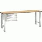 ÉTABLIS BLANC GRIS 2000X750X890 CAP. 360KG ET 3 TIR. 75KG - LISTA