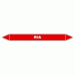 LOT DE 5 - MARQUEUR DE TUYAUTERIE - RIA - NFX 08-105 - VINYLE LAMINÉ 450 X 52 MM