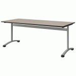 TABLE MALIBU 180X80 T5 DL STRA ACACIA/NOIR GRIS 9006