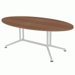 X2 TABLE DE RÉUNION PLATEAU OVALE L.200 NOYER CANALETTO - QUADRIFOGLIO