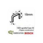 BOSCH - 1000 AGRAFES ACIER 18 MM TYPE 53