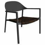 FAUTEUIL LOUNGE BAGE WICKER/ALU - NOIR/GRAPHITE