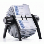 FICHIER ROTATIF OUVERT POUR CARTES DE VISITE VISIFIX FLIP DURABLE NOIR - 400 CARTES