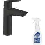 MITIGEUR LAVABO GROHE START OUVERTURE EAU FROIDE NOIR M + NETTOYANT GROHCLEAN - NOIR MAT